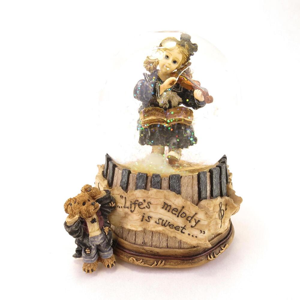 Boyds Bear Lindsey With Louis The Recital Water Globe Figurine Musical 272002